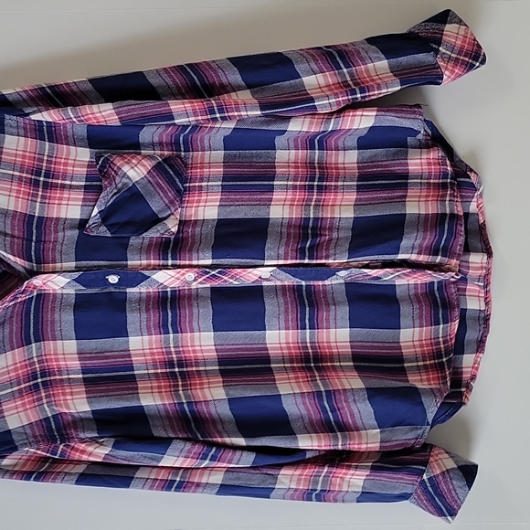 Rails blue flannel long sleeve shirt size women's size small - Picture 6 of 15
